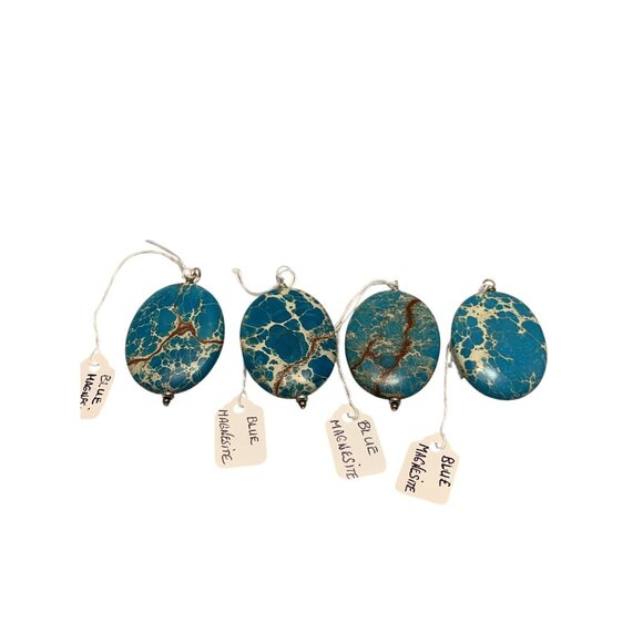 Fire Mountain Jewelry - Lot Of 4 Large Blue Magnesite Pendants (2013)